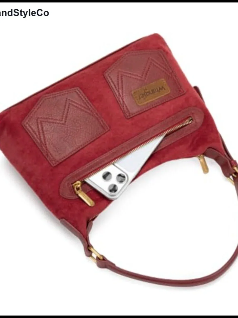 Faux Suede Hobo Shoulder Bag Slouchy Crossbody Purse Women
